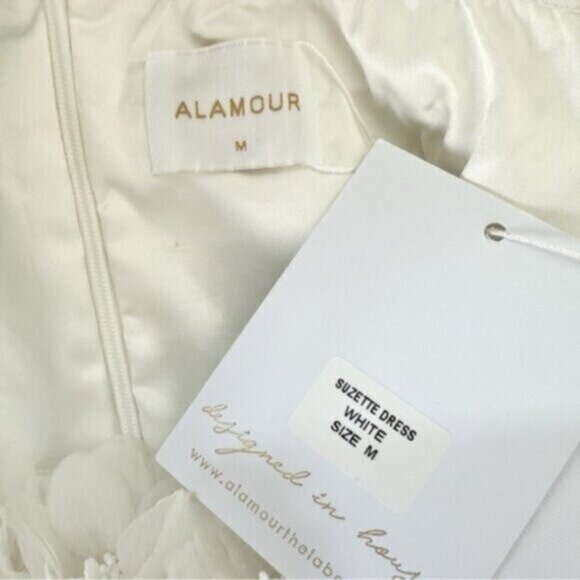 NWT Alamour The Label Suzette Off Shoulder Applique Floral Bride Dress Size M - Picture 12 of 14